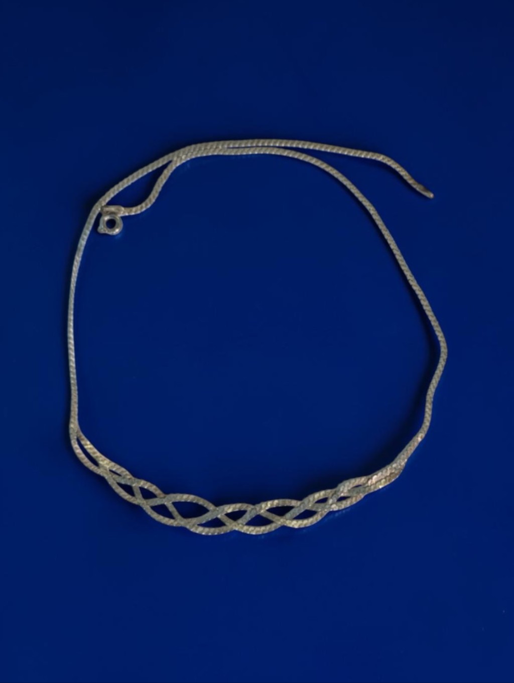Vintage Multi-Strand Braided Sterling Silver Curb Chain Necklace